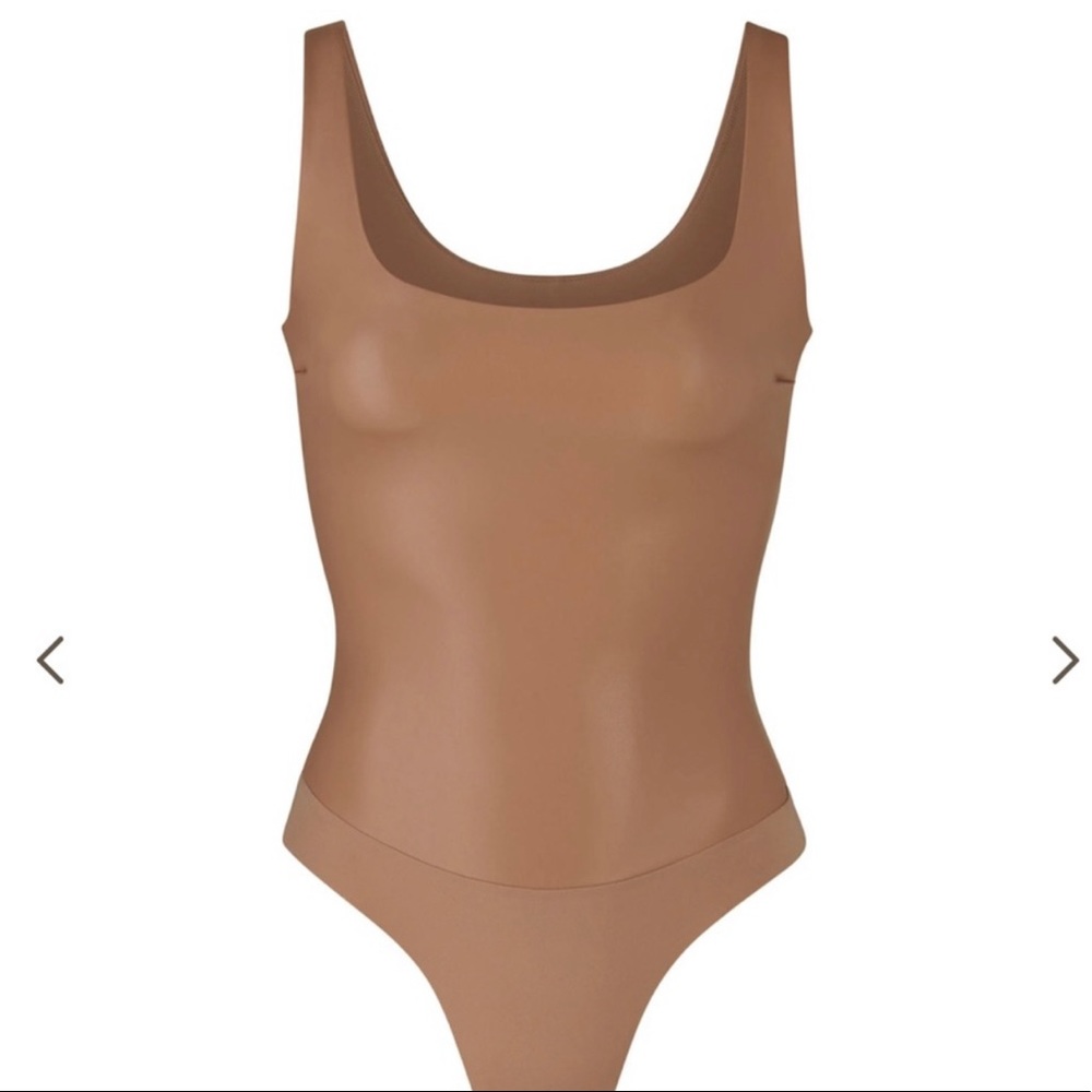 SKIMS Faux Leather Scoop Neck Bodysuit 2X